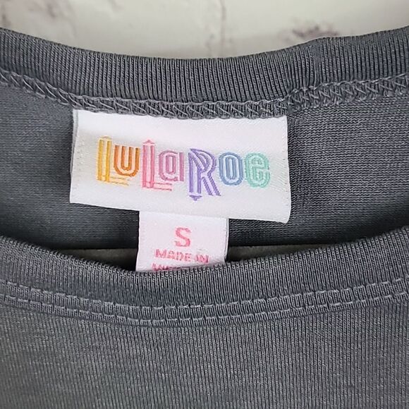 NEW LuLaRoe Carly Dress S (6/8) Solid Gray Slub Jersey Knit Midi Pocket Hi-Low - Picture 4 of 6